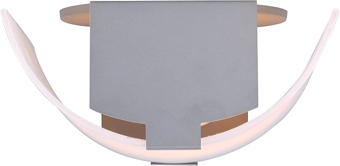 Modern 1-Light Wall Sconce, Grey with Flat Opal Glass, 7 Inch, Ambient Accent Lighting, Floating Wall Mounted Light for Hallway, Bathroom, Dining Room, Bedroom, Easy Install, 60W Type A Compatible