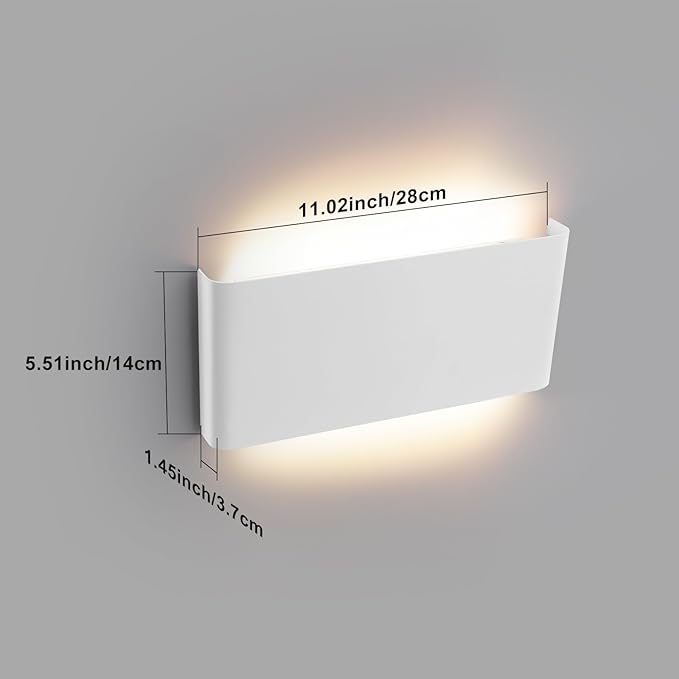 Mille Lucciole 11"Modern LED vanity light,15W Dimmable 5 CCT (3000K-6500K) Adjustable Wall Lamp,Up and Down Wall Lighting,Indoor Wall Sconce for Bedroom,Staircase,Hallway,Dressing Table, 1 Pack（White）