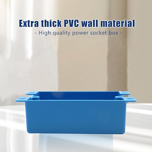 Blue Old Work Shallow Outlet Box,Non-Metallic,8 Cubic Inch Shallow Electrical Box,ETL Listed for Home Improvement,AWG Standard,Fire Rated for Two Hours(12 Pack)