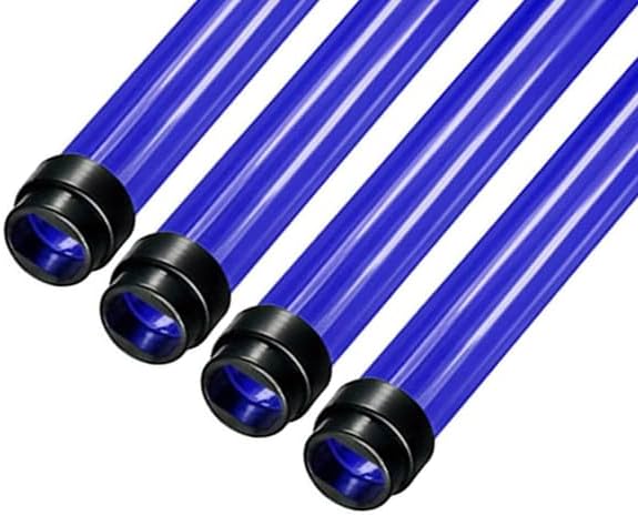 T5 F28 4' | T-5 Tube Lamps Sleeves | 48" Fluorescent Tube Guard with End Caps | 3/4" Wide | Fluorolite Plastics | Color: ROYAL BLUE | 4 Pack