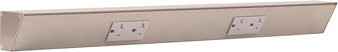 Task Lighting TR Series Angle Power Strip, 24 inch, 2 Dual Receptacles, Satin Nickel
