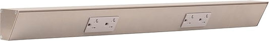 Task Lighting TR Series Angle Power Strip, 24 inch, 2 Dual Receptacles, Satin Nickel