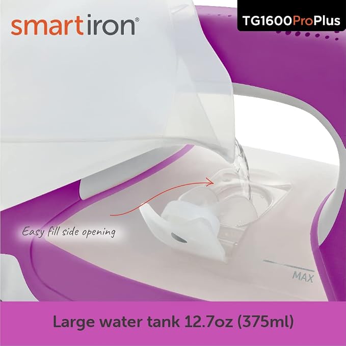 oliso TG1600 ProPlus Auto-Lift Steam Iron - Sewing Quilting & Clothes Ironing – 1800W, Orchid