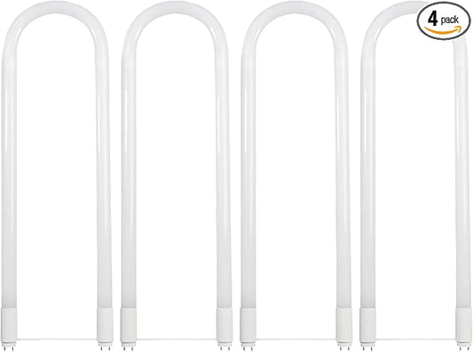 Feit Electric T8 U-Bend LED Tube Light, 15 Watts, Replaces 32W FB32T8 Fluorescent U-Bend, 2100 Lumens, Cool White 4000K, Type A+B Direct Replacement or Ballast Bypass, G13 Base, 50,000 Hours, 4-Pack