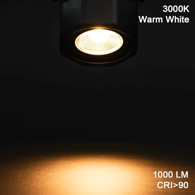 10W LED Track Lighting Heads Compatible with Single Circuit H Type Track Light Rail Dimmable Ceiling Spotlight for Accent Task Wall Art Lighting 24° (3000K Warm White 6 Pack) (Black 8W)