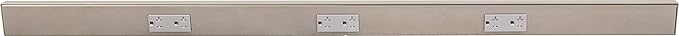Task Lighting TR Series Angle Power Strip, 42 inch, 3 Dual Receptacles, Satin Nickel