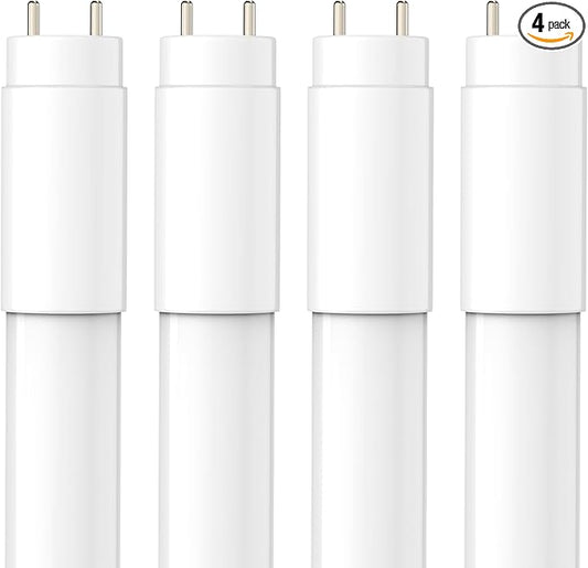 JESLED 4 Pack T8 LED Tube Lights 4FT, Fluorescent Replacement, 48 Inch, 14W, 2450LM,4000K, Single or Double End Power, Type A+B, Plug and Play or Ballast Bypass, Frosted