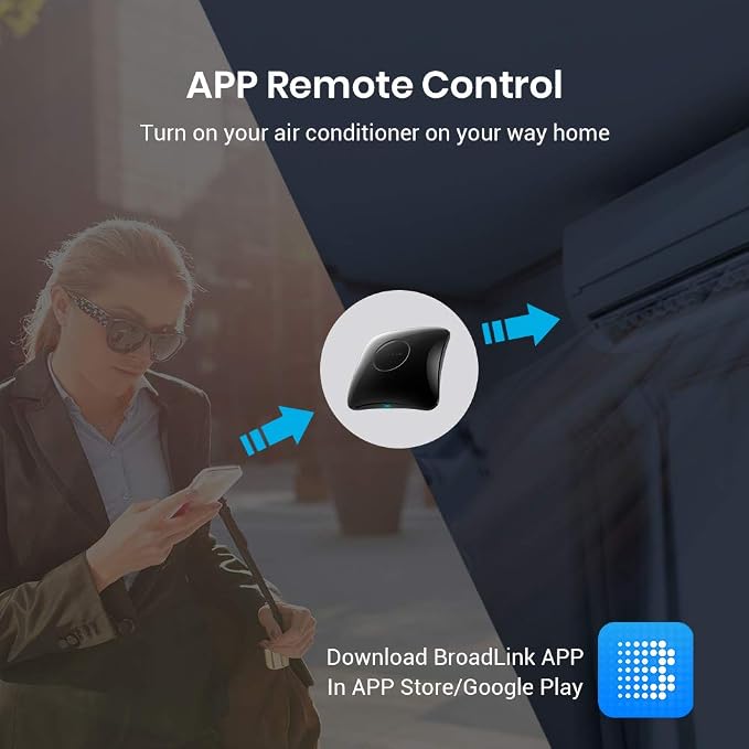 Broadlink Rm4 Pro Universal Remote with Sensor Cable, RF/IR Remote Control for TV, AC, Fans, Smart Home Hub Compatible with Alexa, Google Assistant, IFTTT, 2.4GHz WiFi Only