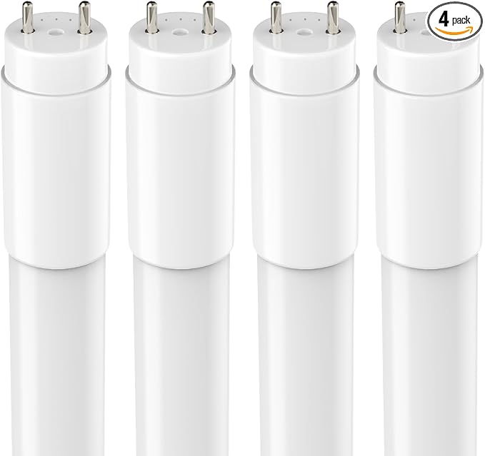 JESLED 4 Pack T8 LED Tube Lights 4FT, Fluorescent Replacement, 48 Inch, 14W, 2450LM, 5000K Daylight, Single or Double End Power, Type A+B, Plug and Play or Ballast Bypass, Frosted