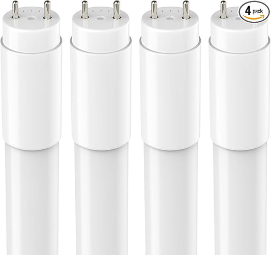 JESLED 4 Pack T8 LED Tube Lights 4FT, Fluorescent Replacement, 48 Inch, 14W, 2450LM, 5000K Daylight, Single or Double End Power, Type A+B, Plug and Play or Ballast Bypass, Frosted