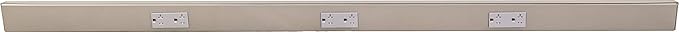 Task Lighting TR Series Tamper Resistant Under-Cabinet Angled Power Strip Track with Standard Outlets | 48" | Satin Nickel