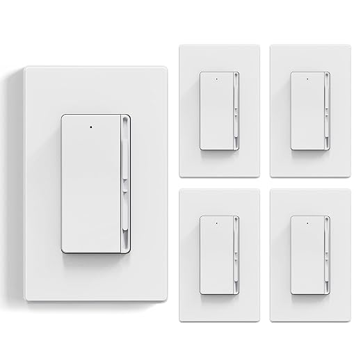 ELEGRP Digital Slide Dimmer Light Switch, Dimmer Switch with Decorative Frameless Design Wallplate for LED/CFL, Incandescent,Halogen Bulbs, Single Pole/3-Way, UL Listed, 5 Pack, Matte White