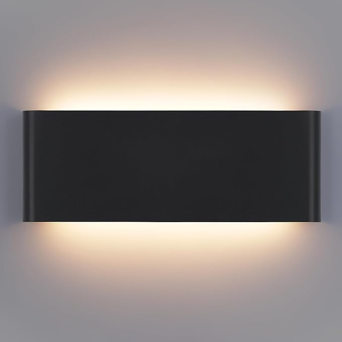 Mille Lucciole 15"Modern LED vanity light,20W Dimmable 5 CCT (3000K-6500K) Adjustable Wall Lamp,Up and Down Wall Lighting,Indoor Wall Sconce for Bedroom,Staircase,Hallway,Dressing Table,1 Pack（Black）