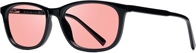 FL-Rose Tinted Blue Light Blocking Glasses for Migraine, Light Sensitivity, Photophobia & Fluorescent Glare JF6238