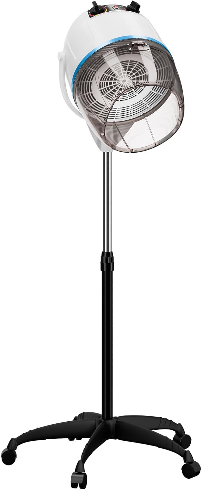 Nova Microdermabrasion Professional Hooded Floor Hair Dryer Adjustable Bonnet Hair Dryer Stand Up with Timer and Rolling Wheels for Beauty Spa Home Salon Equipment (White)
