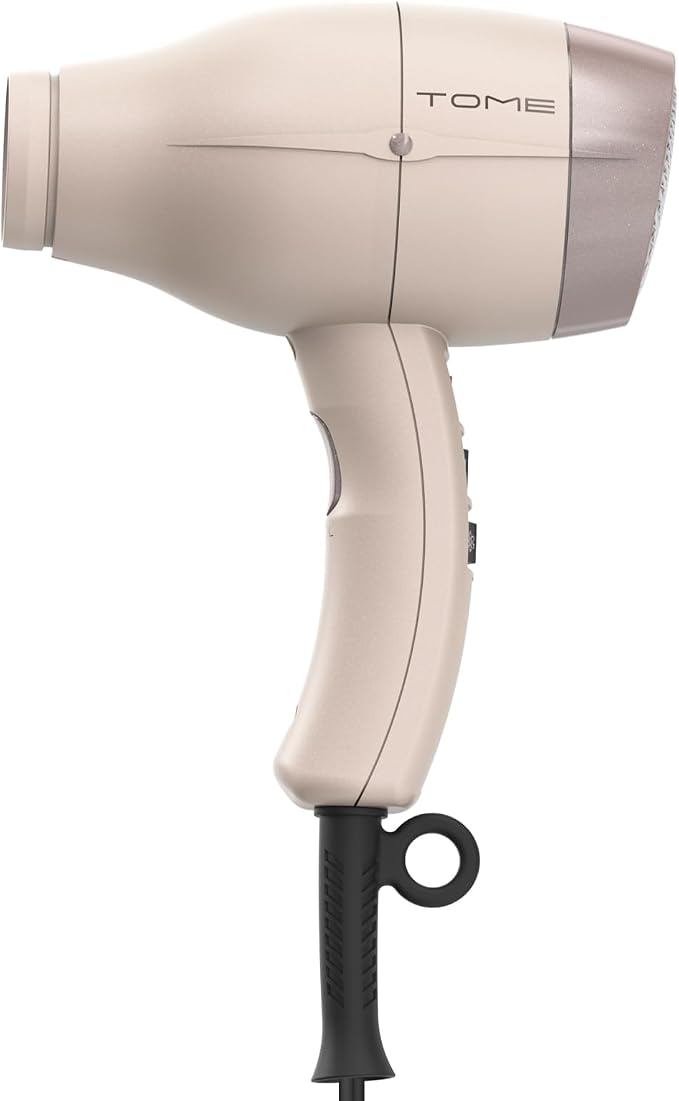 TOME Hair Dryer with Diffuser, 1875W Ionic Blow Dryer with Comb Attachment and Concentrator for Home Use, Fast Drying with Cool Shot and 2 Heat & 2 Speed Settings, 125V, Pink