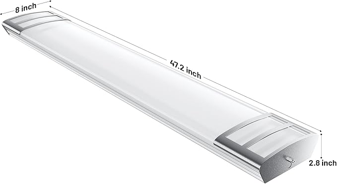 ANTLUX 4ft led Light Fixture 50W 5600lm LED Linear Flush Mount Light, 4000K, 4 Foot led Kitchen Ceiling Light fixtures for Living Room, Laundry, Replace for Fluorescent Version 4 Pack