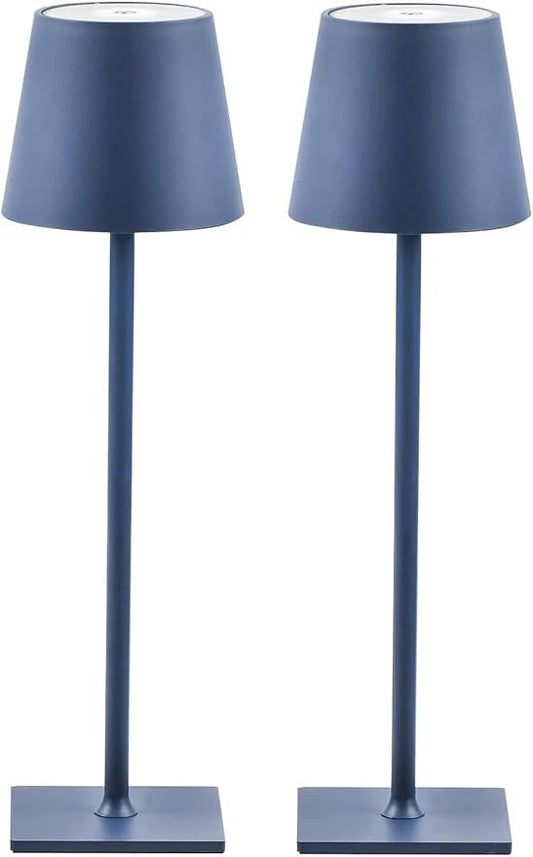 CHLORANTHUS 2 Pack Cordless Table Lamps, 3 Colors Stepless Dimming, 5000mAh Rechargeable Battery LED Desk Lamp for Bedroom/Couple Dinner/Desk/Cafe/Dining Room/Terrace