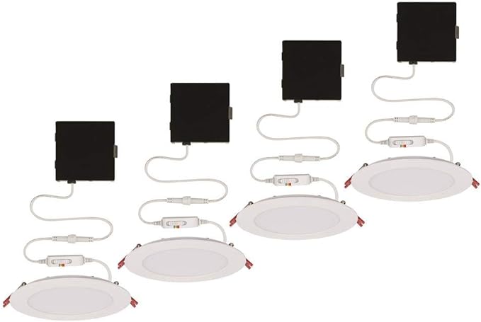 Ultra Slim 6 in. Color Selectable New Construction and Remodel Canless Recessed Integrated LED Kit (4-Pack)