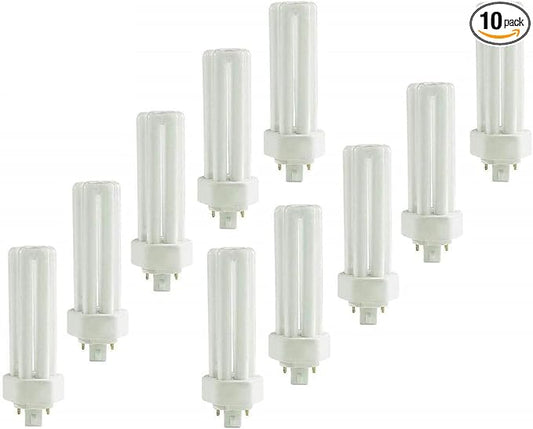 Circle - (10 Pack PLT-42W 4 Pin GX24Q-4-42 Watt Triple Tube, Compact Fluorescent Light Bulb (2700K - Warm White)