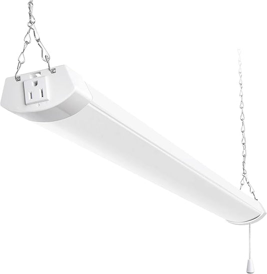 hykolity 4FT 120W LED Shop Light Linkable, 13000lm(400w Equivalent), 5000K Utility Shop Lights for Garages, Workshops, Basements, Hanging or FlushMount, with Power Cord and Pull Chain, ETL