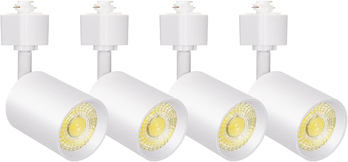 VANoopee 10W Dimmable LED Track Lighting Heads H Type Track Light Replacement Fixtures Bright 4000K Neutral White Ceiling Spotlight for Accent Task Art, Flicker Free CRI90+ 24° 800lm White, Pack of 4