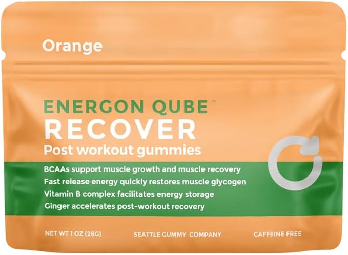 SGC Recover Gummies – 600mg BCAAs + Antioxidants – Fast-Acting Post-Workout Support for Muscles & Energy – On-The-Go Packets – Orange Ginger Flavor