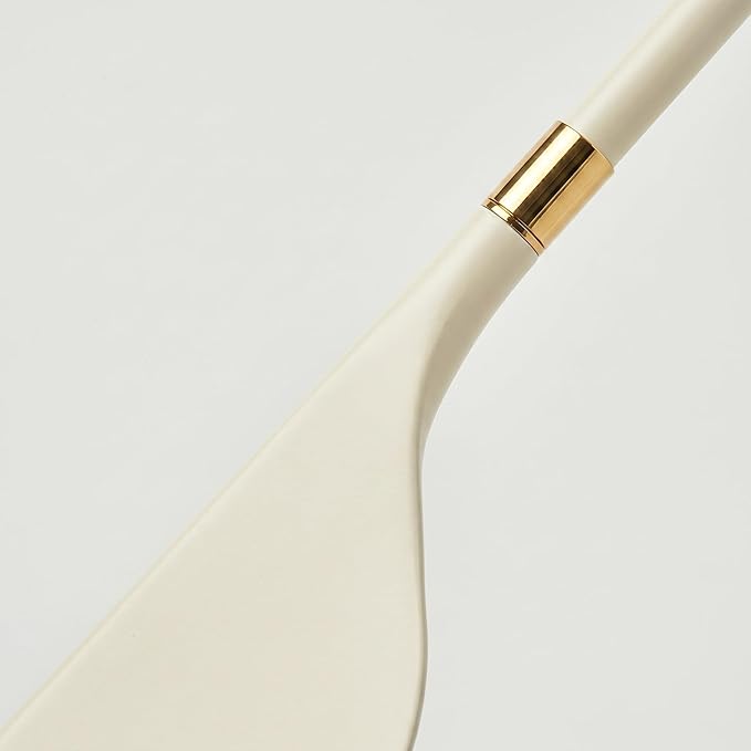 Brightech Leaf Pharmacy LED Reading Lamp, Dimmable Floor Lamp with Easy Rotation Over Chair or Desk for Living Rooms & Offices, Adjustable Standing Tall Lamp, for Sewing & Crafts - Gold and Cream