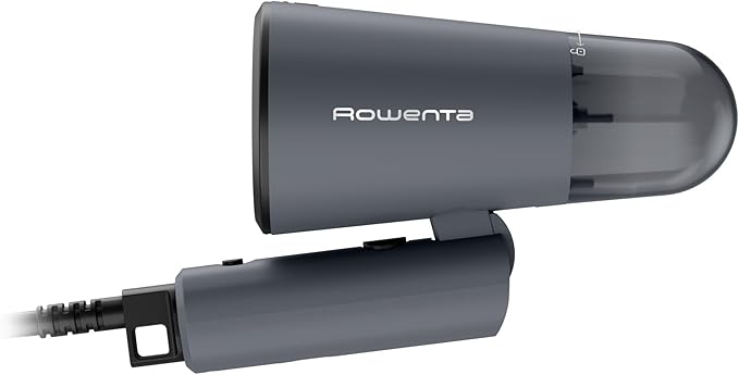 Rowenta Origin Travel Steamer for Clothes, Dual Voltage (120V–240V) Portable Garment Wrinkle Remover, Mini Foldable Handheld Steamer with Easy Storage Case, Black, DR1050