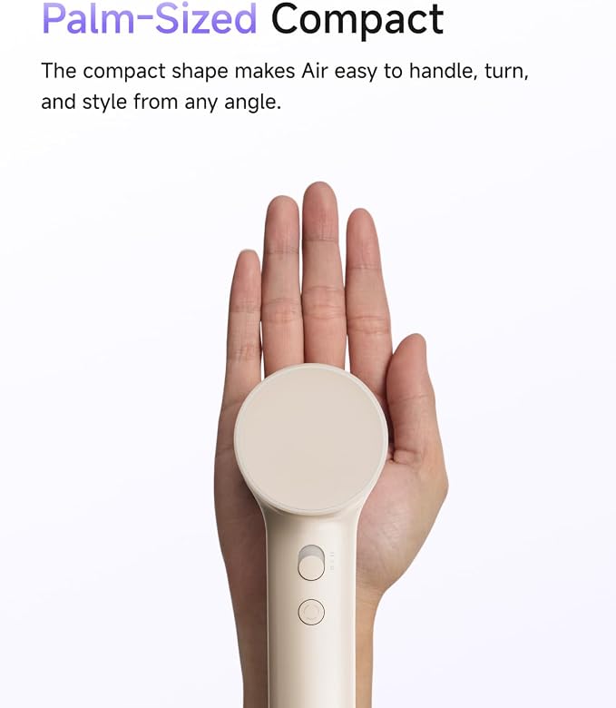 Laifen Air Hair Dryer, Lightweight and Palm-Sized Compact, 15× High-Speed Drying with 110, 000 RPM Powerful Motor, Smart Temperature Control, 200 Million Negative Ions, 5 Modes & 2 Airspeeds, Milktea