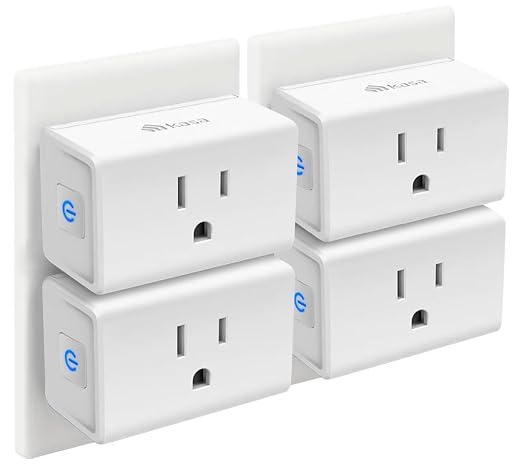 Kasa Smart Plug Mini 15A, Smart Home Wi-Fi Outlet Works with Alexa, Google Home, No Hub Required, UL Certified, 2.4G WiFi Only, 4-Pack(EP10P4) , White