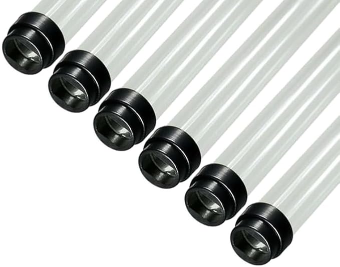 T5 F28 4' | T-5 Tube Lamps Sleeves | 48" Fluorescent Tube Guard with End Caps | 3/4" Wide | Fluorolite Plastics | Color: CLEAR | 6 Pack