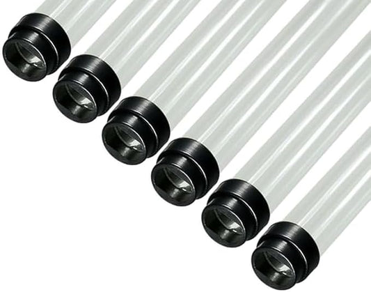 T5 F28 4' | T-5 Tube Lamps Sleeves | 48" Fluorescent Tube Guard with End Caps | 3/4" Wide | Fluorolite Plastics | Color: CLEAR | 6 Pack