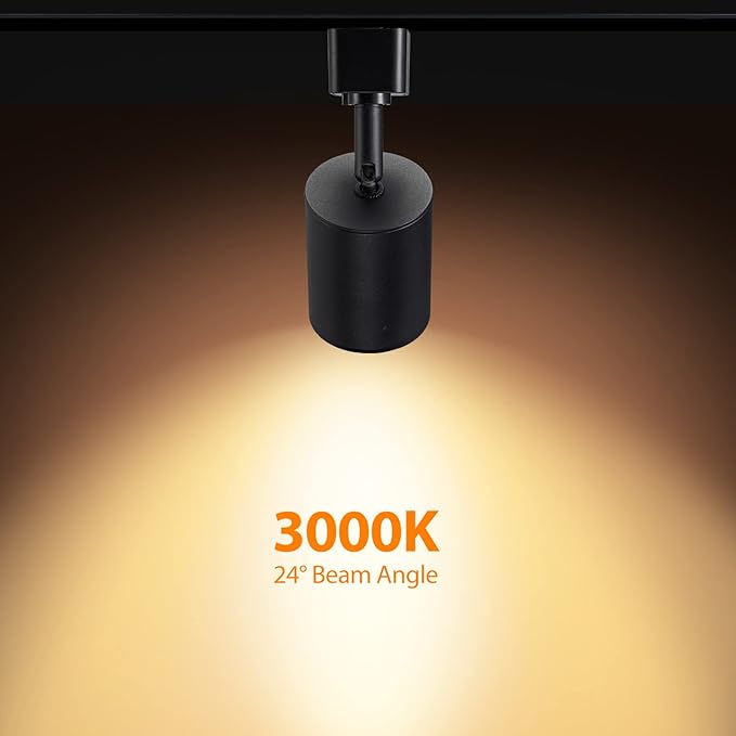 VANoopee 10W Dimmable LED Track Lighting Heads H Type Track Light Replacement Fixtures Bright 3000K Warm White Ceiling Spotlight for Accent Task Art, Flicker Free CRI90+ 24° 800lm Black, Pack of 4