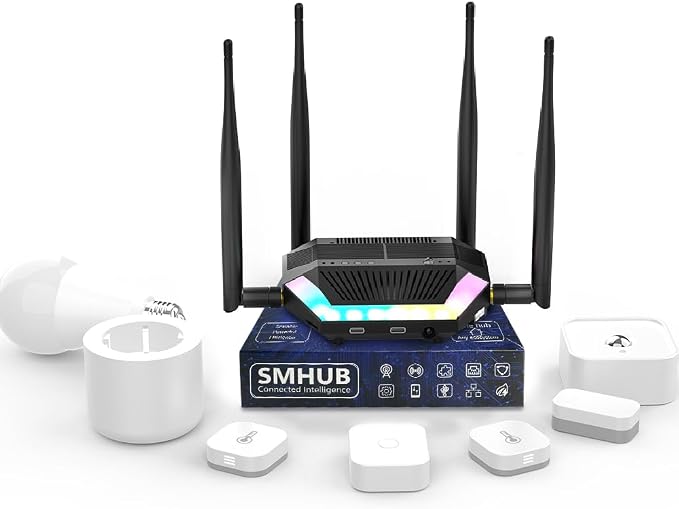 SMHUB Zigbee Smart Home Integrated Device Controller Coordinator Matter Bridge Triple in One with PoE,Universal Gateway for Home Assistant/Zigbee2MQTT/ZHA (SMHUB)