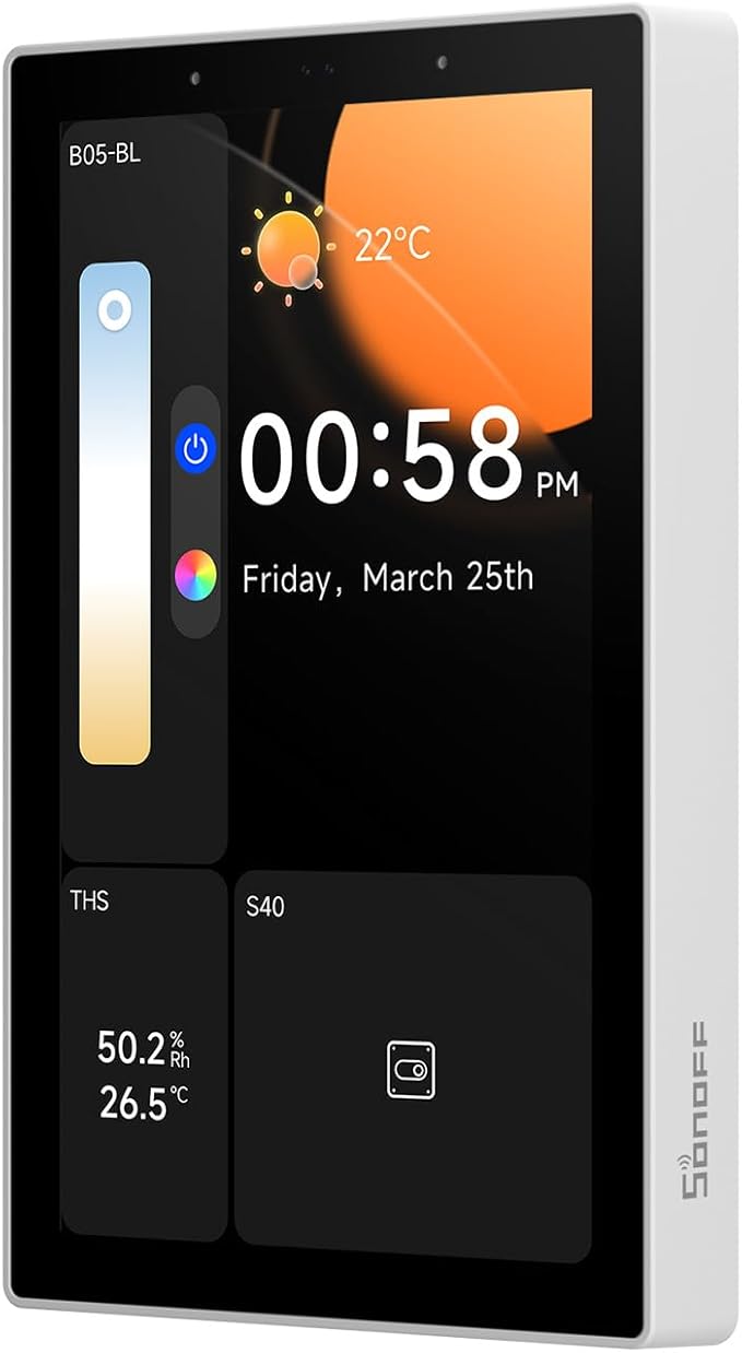 SONOFF NSPanel Pro 120 Smart Home Control Panel, Integrate Zigbee Gateway with Home Security, 4.7-inch large display with Monitoring energy use, Viewing cameras, Thermostat, Browsing the web(White) | 4.7-inch Screen, Zigbee Gateway, Smart Thermostat, S...