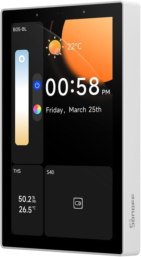 SONOFF NSPanel Pro 120 Smart Home Control Panel, Integrate Zigbee Gateway with Home Security, 4.7-inch large display with Monitoring energy use, Viewing cameras, Thermostat, Browsing the web(White) | 4.7-inch Screen, Zigbee Gateway, Smart Thermostat, S...