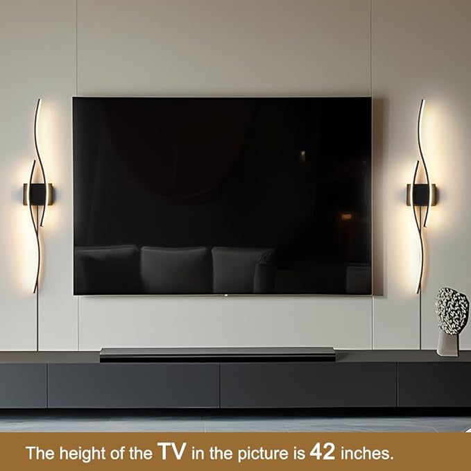 Daunton Modern Plug in Wall Sconces Set of Two, RC Dimmable LED Plug in Wall Light, Black Sconce Wall Lighting for Living Room, Hallway, Bedroom