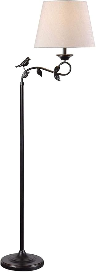 Kenroy Home Birdsong Swing Arm Floor Lamp with Oil Rubbed Bronze with Gold Highlights Finish, Rustic Style, 60" Height, 13.5" Width, 21" Depth