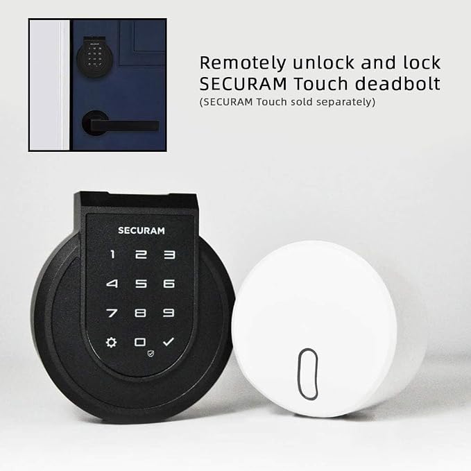 SECURAM Smart Home Hub, WiFi Bridge for SECURAM Touch Smart Fingerprint Door Lock for Voice Control and App Remote Control, Compatible with Voice Intelligent Assistant