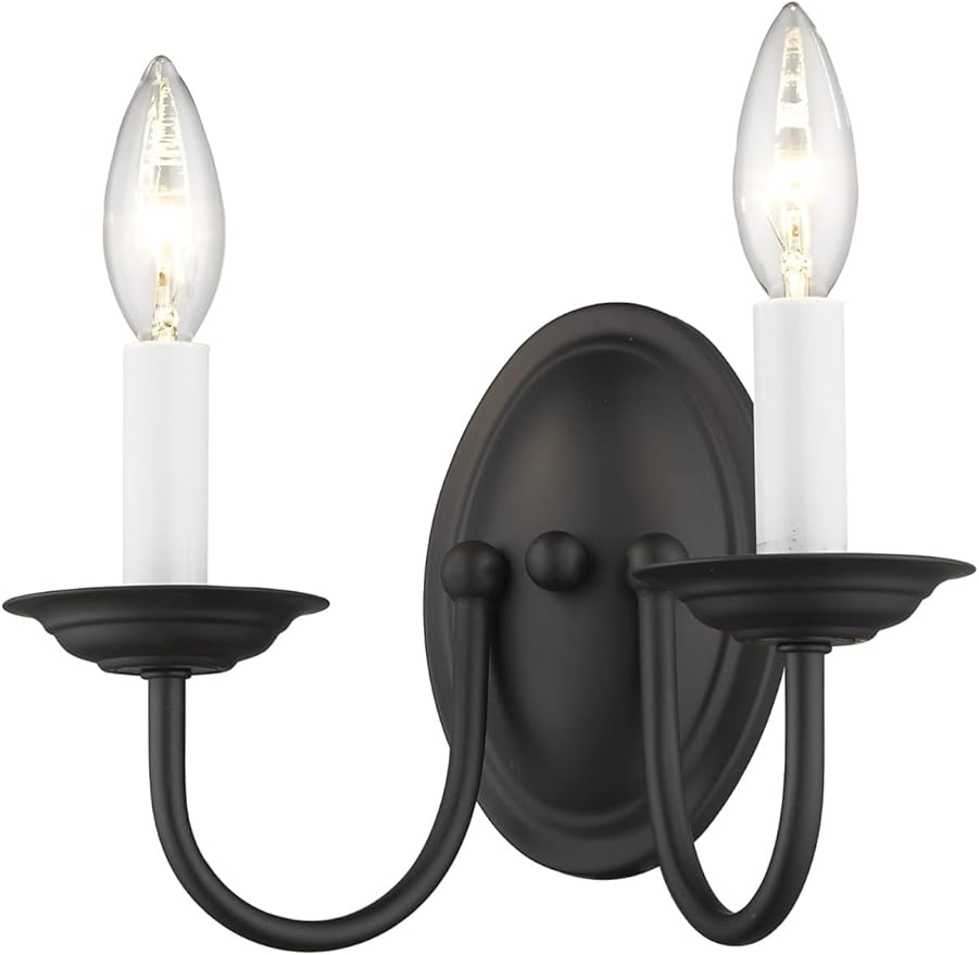 Livex Lighting 4152-04 Home Basics 2 Light Black Wall Sconce