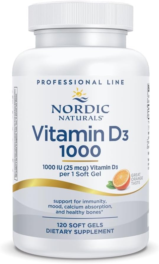 Nordic Naturals プロビタミンD3 1000、オレンジ - 120ミニソフトジェル - ビタミンD3 1000 IU - 健康な骨、気分、免疫システム機能をサポート - 非遺伝子組み換え - 120回分