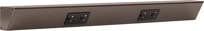Task Lighting TR Series Angle Power Strip, 24 inch, 2 Dual Receptacles, Bronze