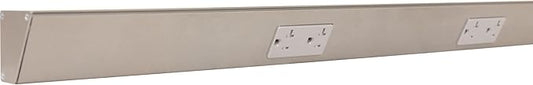 Task Lighting TR Series Tamper Resistant Under-Cabinet Angled Power Strip Track with Standard Outlets | 48" | Satin Nickel