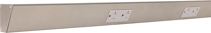 Task Lighting TR Series Angle Power Strip, 60 inch, 4 Dual Receptacles, Satin Nickel