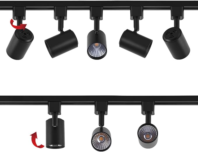 mirrea 12 Pack LED Track Lighting Heads Compatible with Single Circuit H Type Rail Ceiling Spotlight for Accent Task Wall Art Exhibition Lighting 6.5W 4000K Neutral White 24° Black Painted