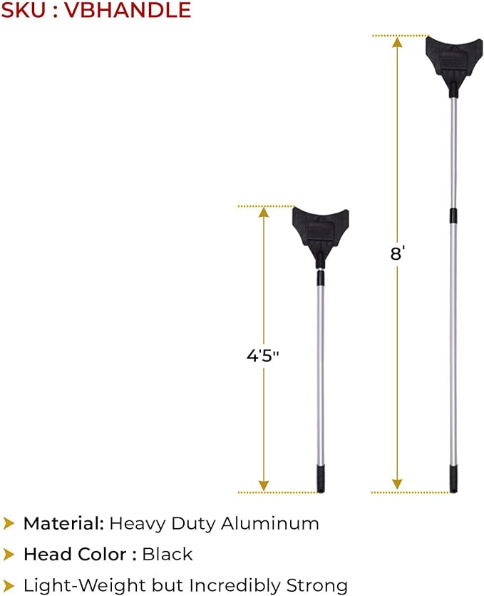 Mytee Products 8ft Edge Protector Pole for Flatbed Trucks - Corner Protector Placement Tool - Adjustable Extension Handle for V-Shaped Boards & V Edge Guards