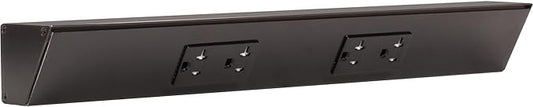 Task Lighting Under Cabinet Angled Power Strip – Hardwired Kitchen Outlet, Tamper Resistant, 18", 2 Duplex Receptacles, Black