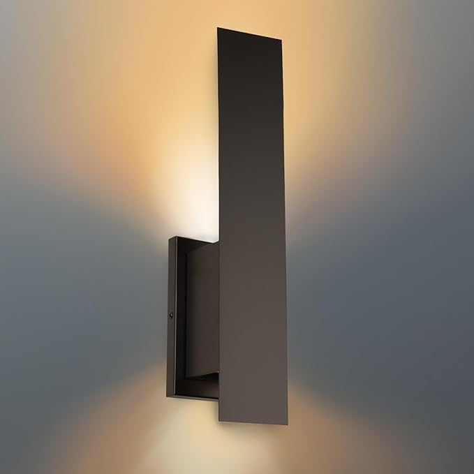 Edwarmlux Indoor Wall Sconces, Modern Wall Lights, Up and Down Wall Mount Light, Dimmable Hardwired Wall Light for Bedroom, Living Room, Hallway, GU10 Bulbs Excluded (Matt Black)