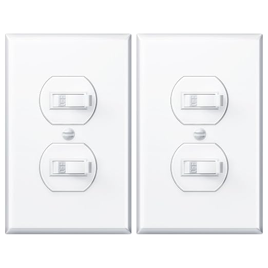 Amico 2 Pack Double Light Switch, UL Listed, Decorator Dual Single Pole Paddle Switch,15 Amp 120/277V, Grounding Screw, for Residential & Commercial Use, Wall Plate Included, White
